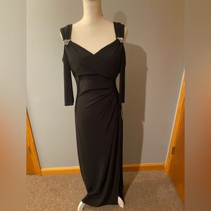 R&M Richards v-neck cold shoulder gown